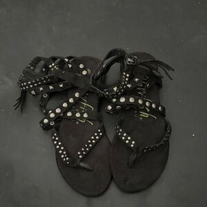 Elegant Black Studded Sandals
